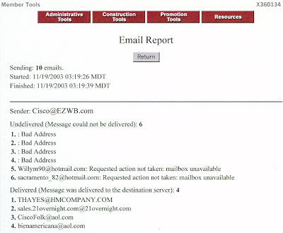 EZ-MailList, E-mail Report
