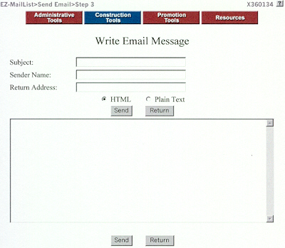 EZ-MailList, Write E-mail Message